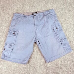 Iron Co. Cargo Shorts Mens 40 Blue Utility Y2K Gorpcore Workwear Outdoors Casual